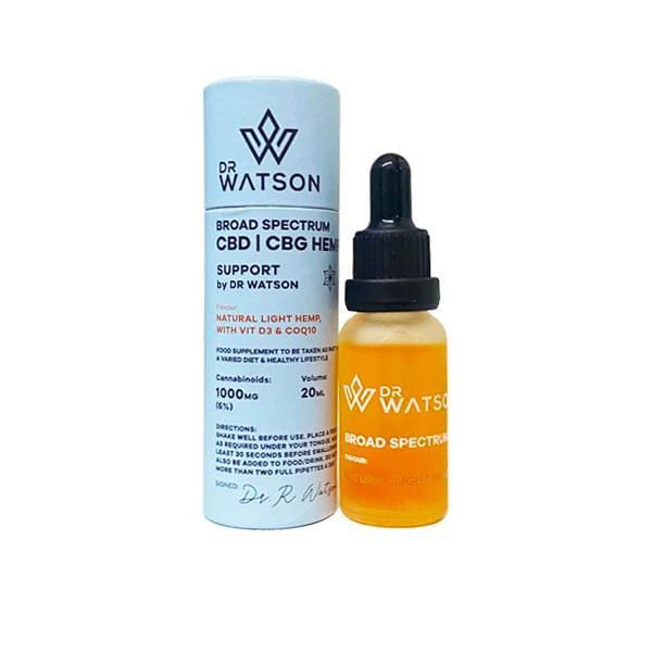 Dr Watson 1000mg Broad-Spectrum Support CBD Oil 20ml